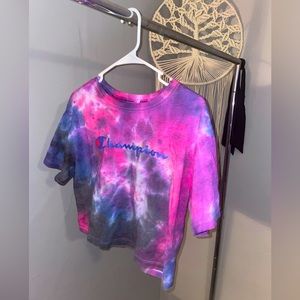 tie dyed champion crop top